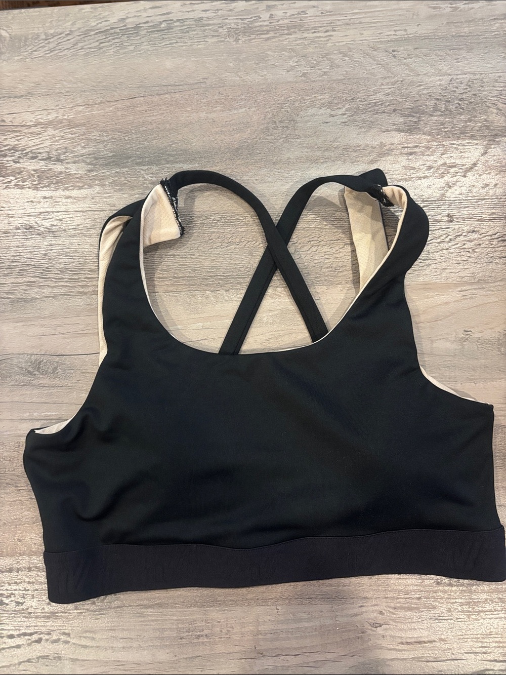 Black Women's Crossback Sports Bra - Varsity